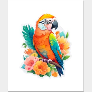 Tropical parrot Posters and Art